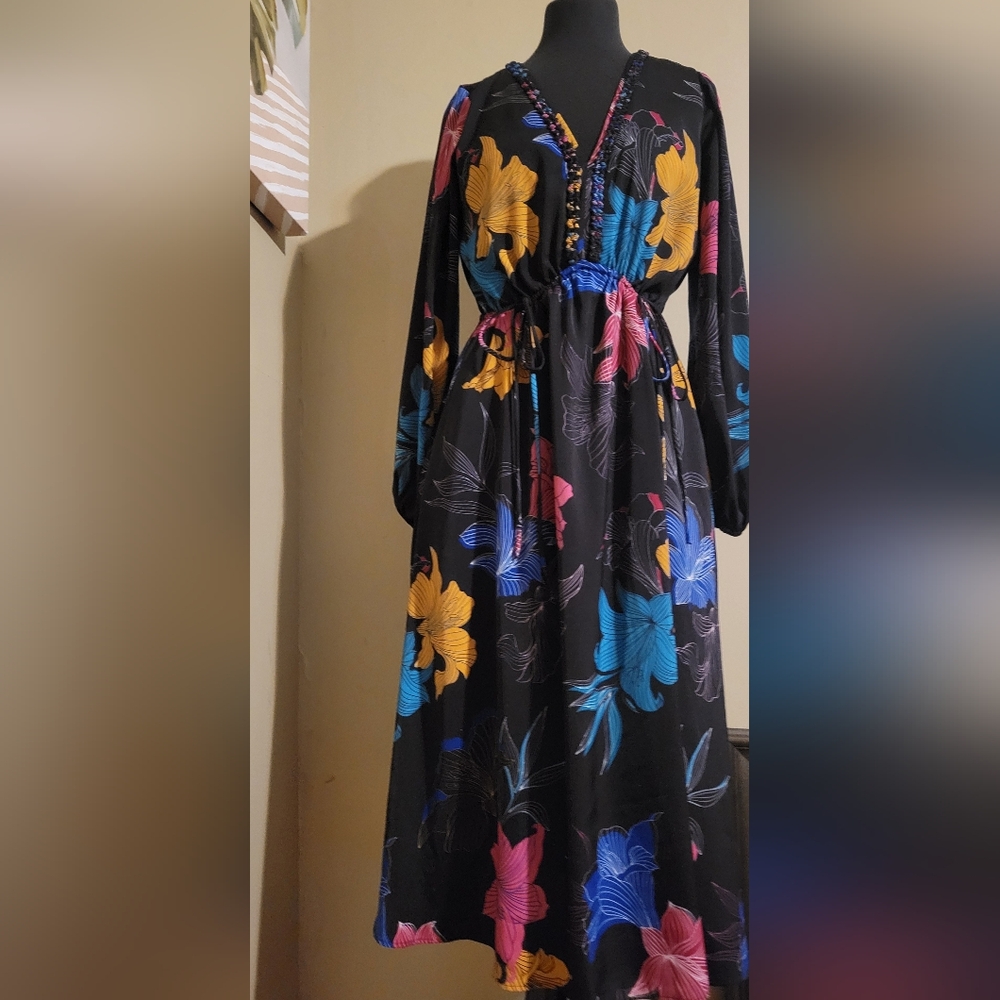 Floral Black Maxi Dress